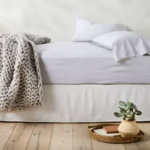 King Linen Bed Skirt White - Casaluna