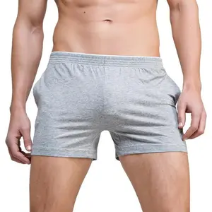 Men's Solid Cotton Sleep Bottoms Fashion Simple Active Shorts