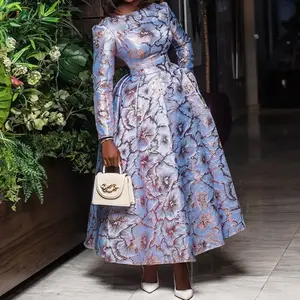 summer spring clothes 2025 new Dresses Women O-neck Floral Print Pleated Dress Party High Waist Casual Elegant Sexy Light Womenswear