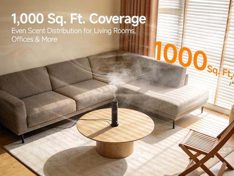 FEPPO Waterless Diffuser - Cold Air Waterless Essential Oil Diffuser Starter Kit with 5x20mL Hotel Scent Oils, Quiet Smart Scent Diffuser, 6 Intensity, Timer, 1000 Sq. Ft for Home, Office, Hotel, Yoga,back to school,back to school haul