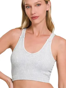 Lt Gray L/XL enana Women Sport Tank Top Workout Clothing Workout Vest