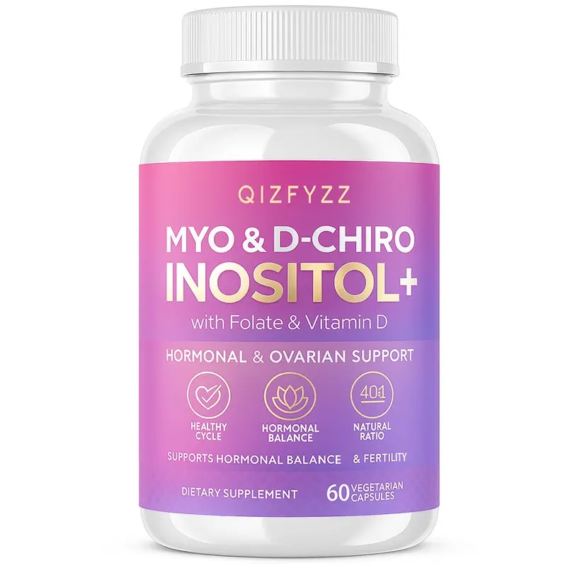 QIZFYZZ Women's Clean Label Vitamins Supplements - 40:1 Natural Myo-D-Chiro Inositol Ratio, Folate, Vitamin D, Vegan, Dairy-Free, Gluten-Free, CGMP Certified Capsules, 30-Day Supply for Female Health, Hormone Regulation, Body Health Support