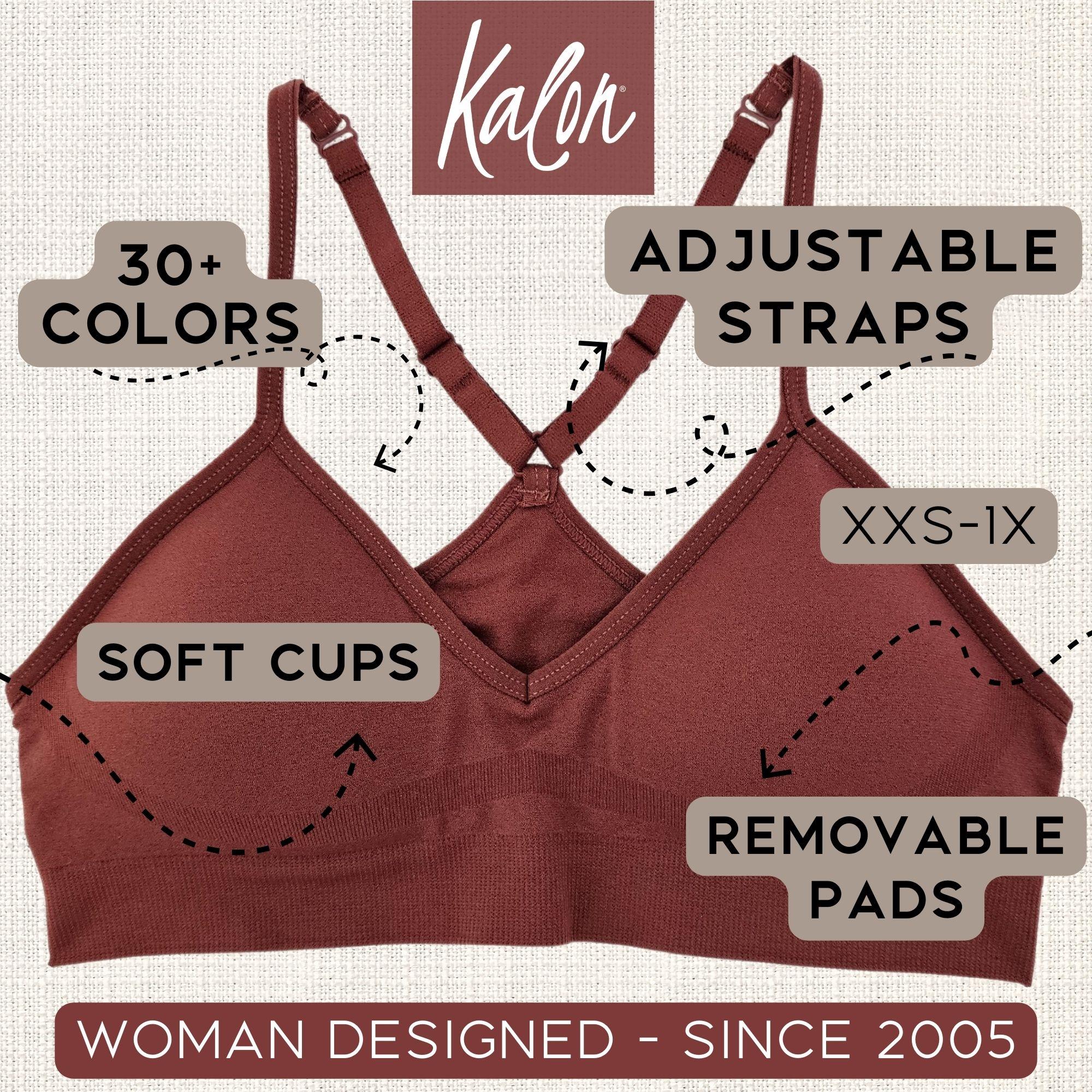 Kalon Racerback 4-Pack Women's Seamless Bralettes All Day Comfy