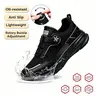 Men's Low Cut Round Toe Work Shoes - Lightweight Safety Sneakers, Breathable Worker Footwear, Non Slip Rubber Sole, Waterproof PU Mesh Closed Upper, Oil Resistant, Rotating Buckle Strap Adjustment, Flexible MD Walking & Safety Outdoor Shoes