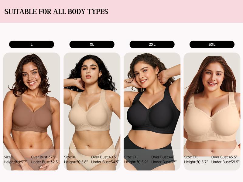 Vertvie｜GRACE Classic T-Shirt Bra, Jelly Bras, Wireless Full Coverage for All Day Comfort