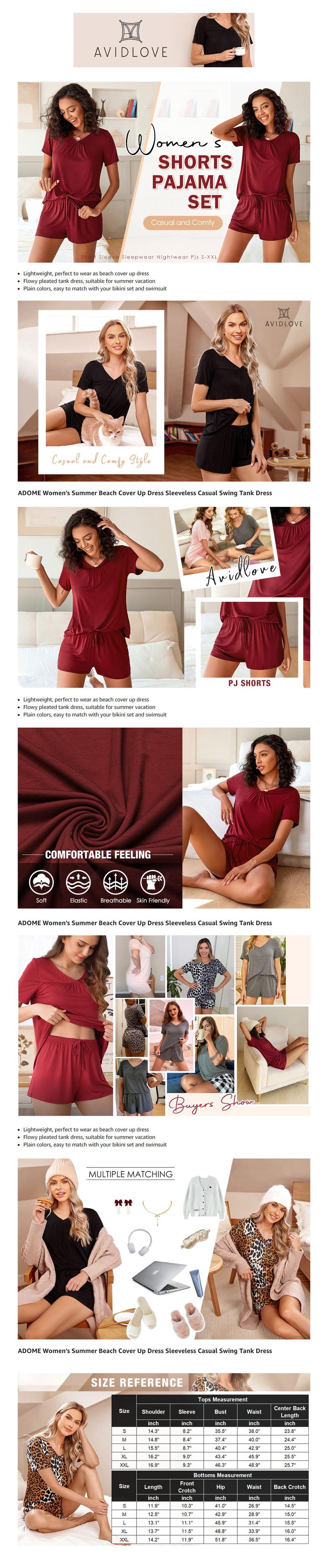 Avidlove Women's Shorts Pajama Set Short Sleeve Sleepwear Nightwear Pjs S-XXL