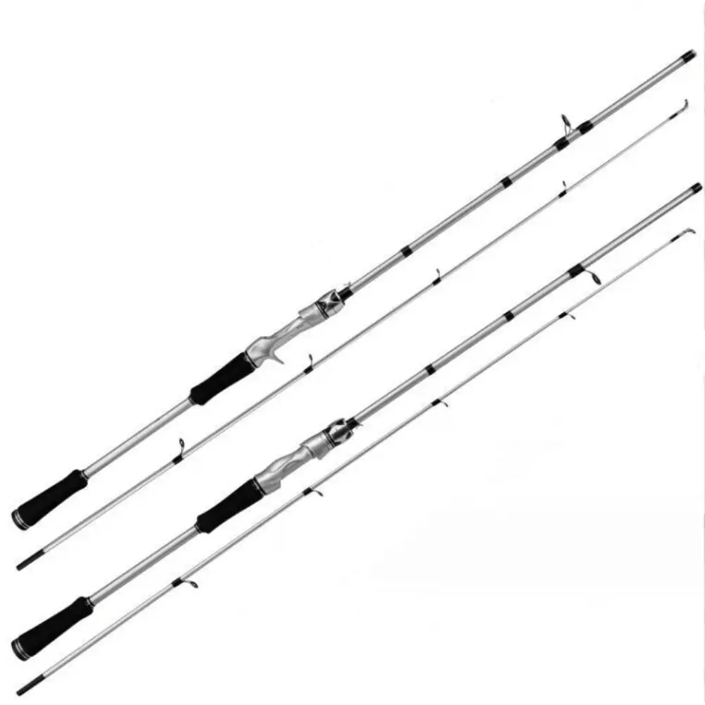 2-Piece Fold 6ft Carbon Fiber Spinning Rod, Fast Action Lightweight Travel Fishing Pole, Secure Ferrule, 4-12lb Line, for Bass Fishing, Saltwater/Freshwater Use