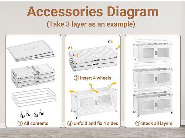 Broview V80 150Qt/200Qt/250Qt/360Qt/480Qt Stackable Storage Bins with Lids, Each 120Qt Stackable Bins with 1 Lid, High Quality Large Plastic Containers Collapsible Closet Organizers for Home Bedroom Craft Blanket Clothing Organization