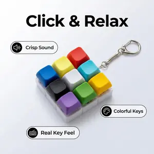 Custom 9 Key Mechanical Keyboard – Choose Keycap 31 Color & Switch Type (3 types) – DIY Keyboard Fidget Toy – Stress-Relief Finger Clicker