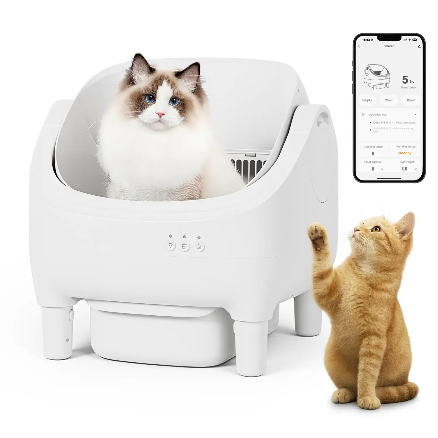 Warcat Automatic Open-Top Cat Litter Box with Safety Sensors, APP Control & 2.4G WiFi, Odor-Free Disposal for Multiple Cats #tiktokshopsummersale #summersale,back to school
