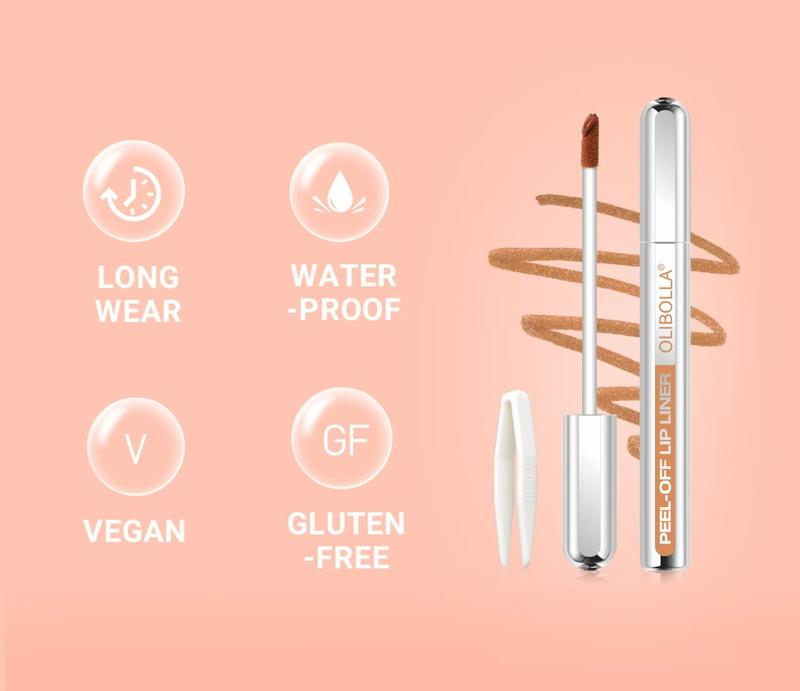 Peel Off Lip Liner Tattoo, 1 Count Long Lasting Peel Off Lip Stain, Semi-permanent Matte Lip Stick, Cosmetic Products for All Skin Types, Perfect Gift for Girls & Women, Valentine's Day Gift Eyeliner Lipliner Makeup