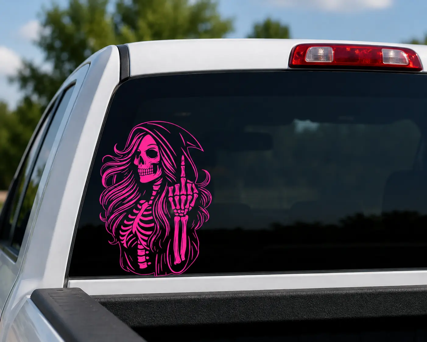 Baddie Skeleton Vinyl Decal, Car Exterior Decoration Statement Piece, Long Wearing 1-Piece Sticker with Multiple Sizes