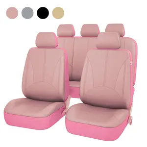 OTOEZ Universal Air Hole PVC Full Set Car Seat Covers, Waterproof Auto Cushion Protector, Cute Girly Car Interior Accessories & Decor