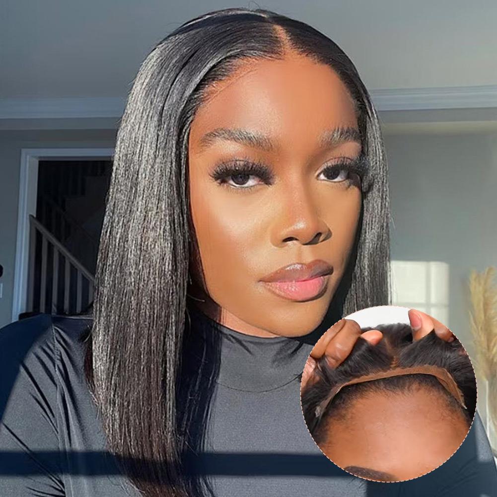 [Spring Must Have] Asteria Hair Straight Hair Glueless Wig Pre Cut 7x5 Lace Closure Ready to Go Wig Pre Bleached Tiny Knots Human Hair Wigs