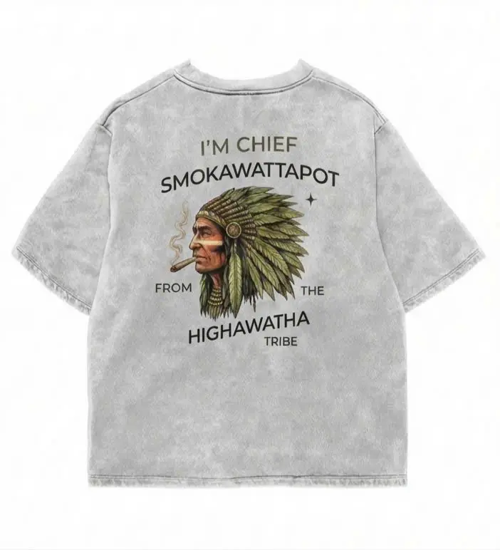 90's BLOCKHEAD フリークショー Tシャツ Acid Wash Vintage Funny I'M CHIEF SMOKAWATTAPOT FROM THE HIGHAWATA