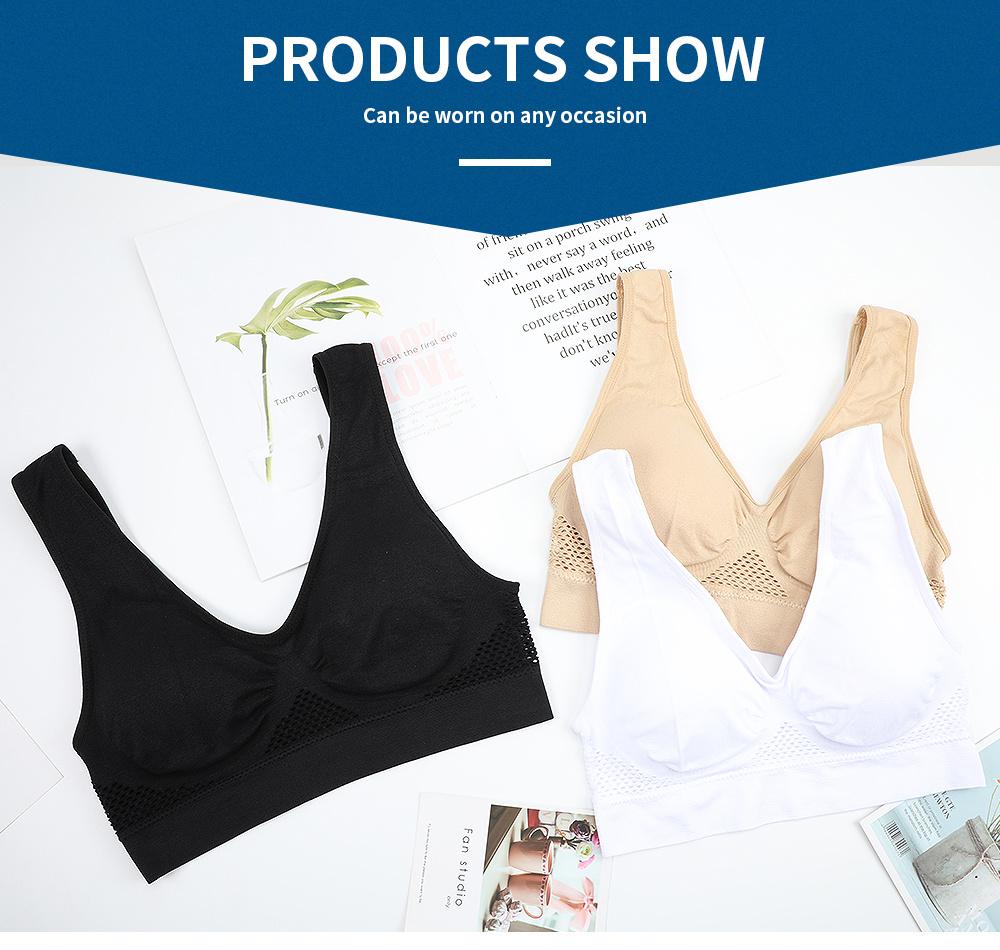 Women's Plus Size Sports Bra Seamless Underwear with Pads Plus Size Push-Up Tank Top Bra