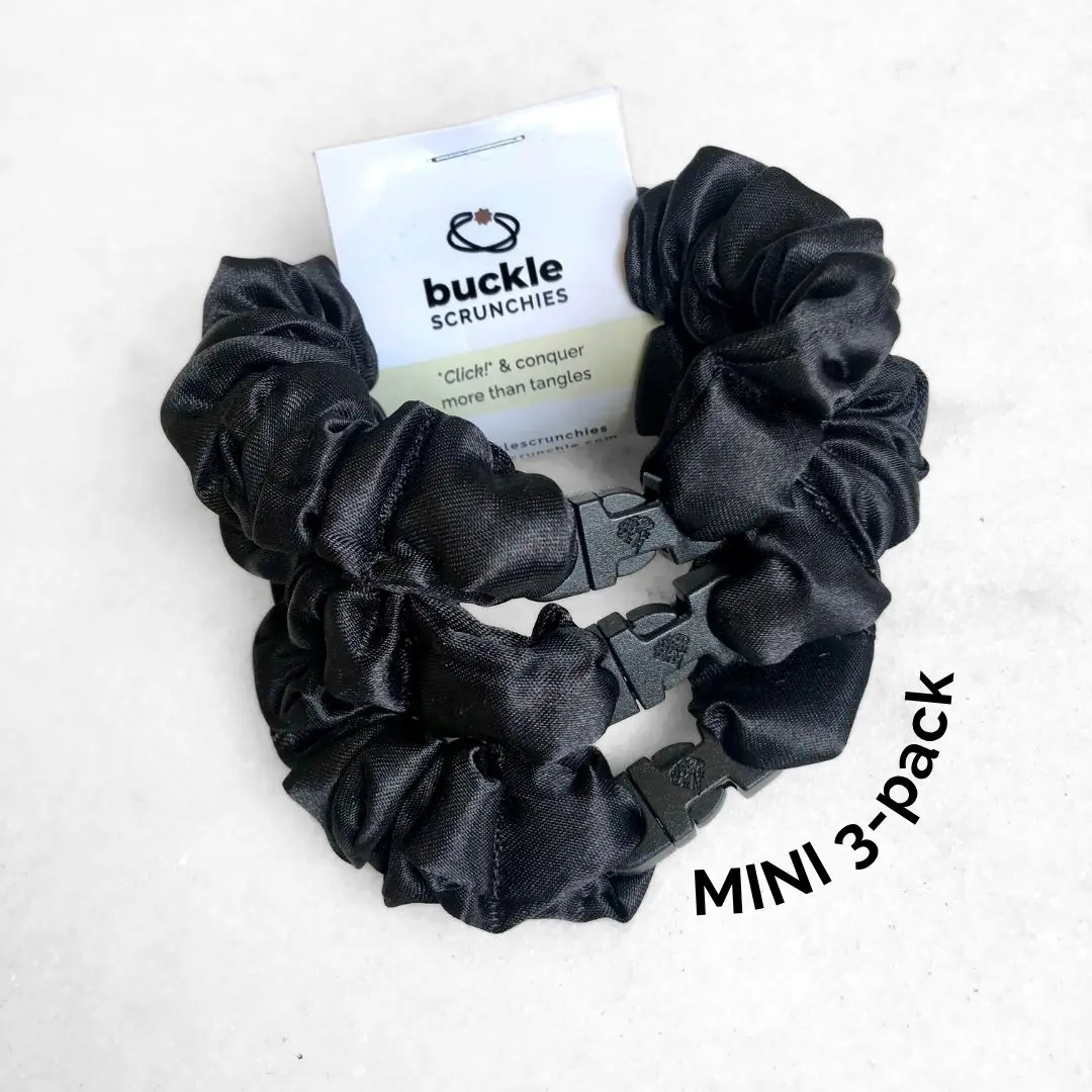 MINI 3-Pack Buckle Scrunchies Bundle - No Snagging, No Tangles