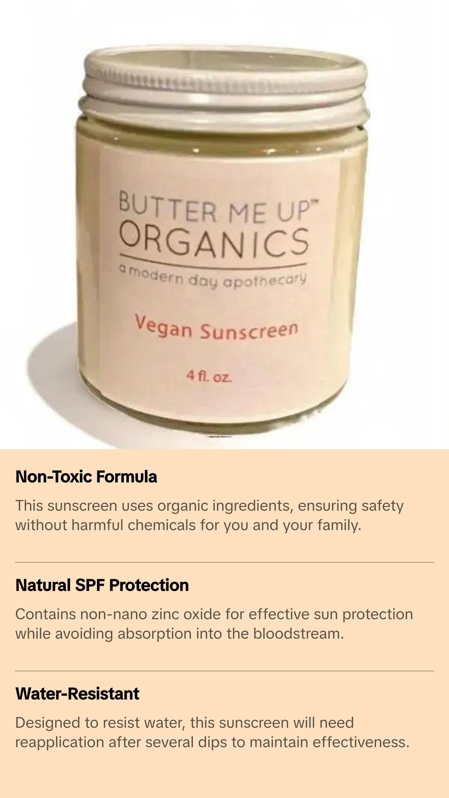 VEGAN Sunscreen / SPF 45 / Eco Friendly Sun Protection / Mineral Sunscreen / Non-toxic sunblock