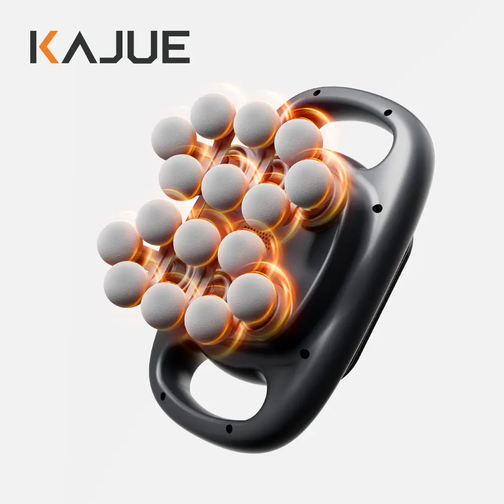 KAJUE Professional 12.6V High-Torque Fascia Gun - 16 Heads Percussion Massager with 50 Adjustable Speeds, 8 Modes, 15-Min Auto-Off, Deep Tissue Muscle Recovery Tool for Athletes