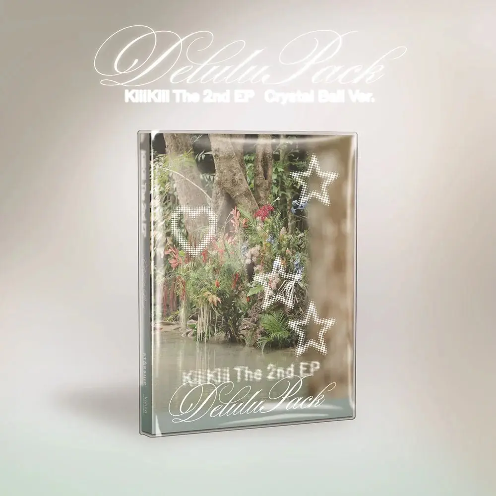KiiiKiii – DELULU PACK (2nd EP) [CRYSTAL BALL Ver.] | Official K-Pop CD Album | Photobook (108×140) + Accordion Folder Card + Stickers + Random Photocard (1 of 5) | “404 (New Era)” Title Track + TABLO Produced Track