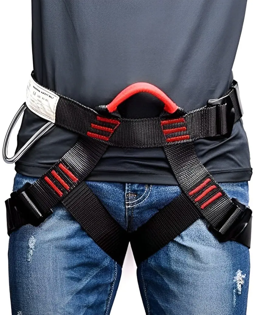 Polyester Safety Harness Climbing Belts - Half Body Guide Belt for Tree Climbing, Outdoor Training, Caving, Rock Climbing, Rappelling Equip