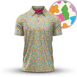 Gummy Bears Funny Men's Bogey Bros Polo Golf Polo Shirt Luxurious Pattern Print Masters Golf Polo Tops Masters Tournament Shirt 2026 Championship Performance Outdoors Sport Shirt, Father's Day Gift, Gift for Him Husband Dad
