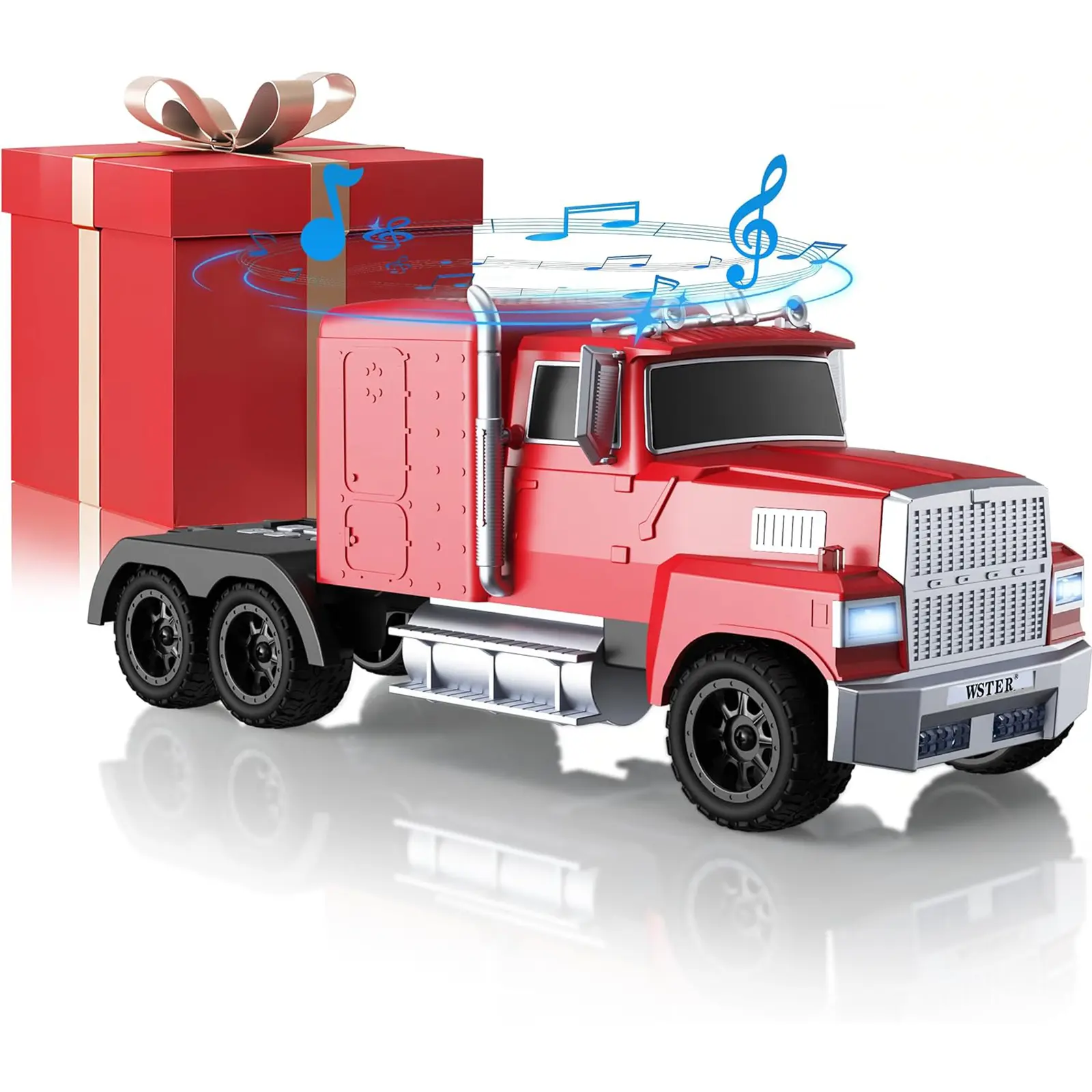 WSTER WS-570 Big Truck Model Bluetooth Speaker Support USB TF Card AUX and FM Radio TWS Pairing Suitable for Home Outdoor Stereo Audio Father's Day gift, Bass Speakers, Stereo Speakers