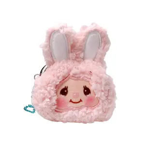 Monchhichi Chimutan Pink Bunny Face Plush Mini Coin Bag