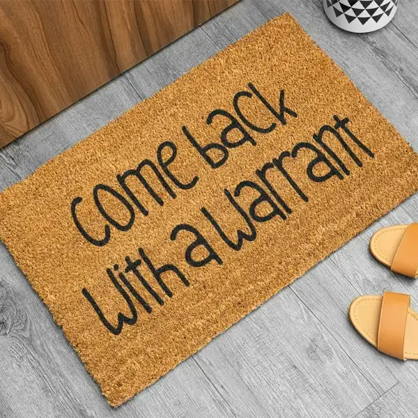 Funny Come Back With A Warrant Doormat | Welcome Mat | Front Porch Decor | Outdoor Coir Door Mat