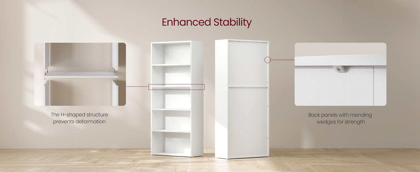 VASAGLE Bookshelf, 5-Tier Bookcase, Book Shelf, Open Storage Shelf, 9.4 x 23.6 x 52.8 Inches, for Living Room, Home Office, Dinning Room