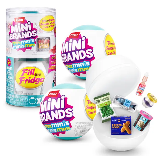 Mini Brands Fill The Fridge Plastic Miniature Set, 2-Pack Capsules Set Classic Novelty Capsule Toys for 6+ Years (Choking Hazard Small Parts)