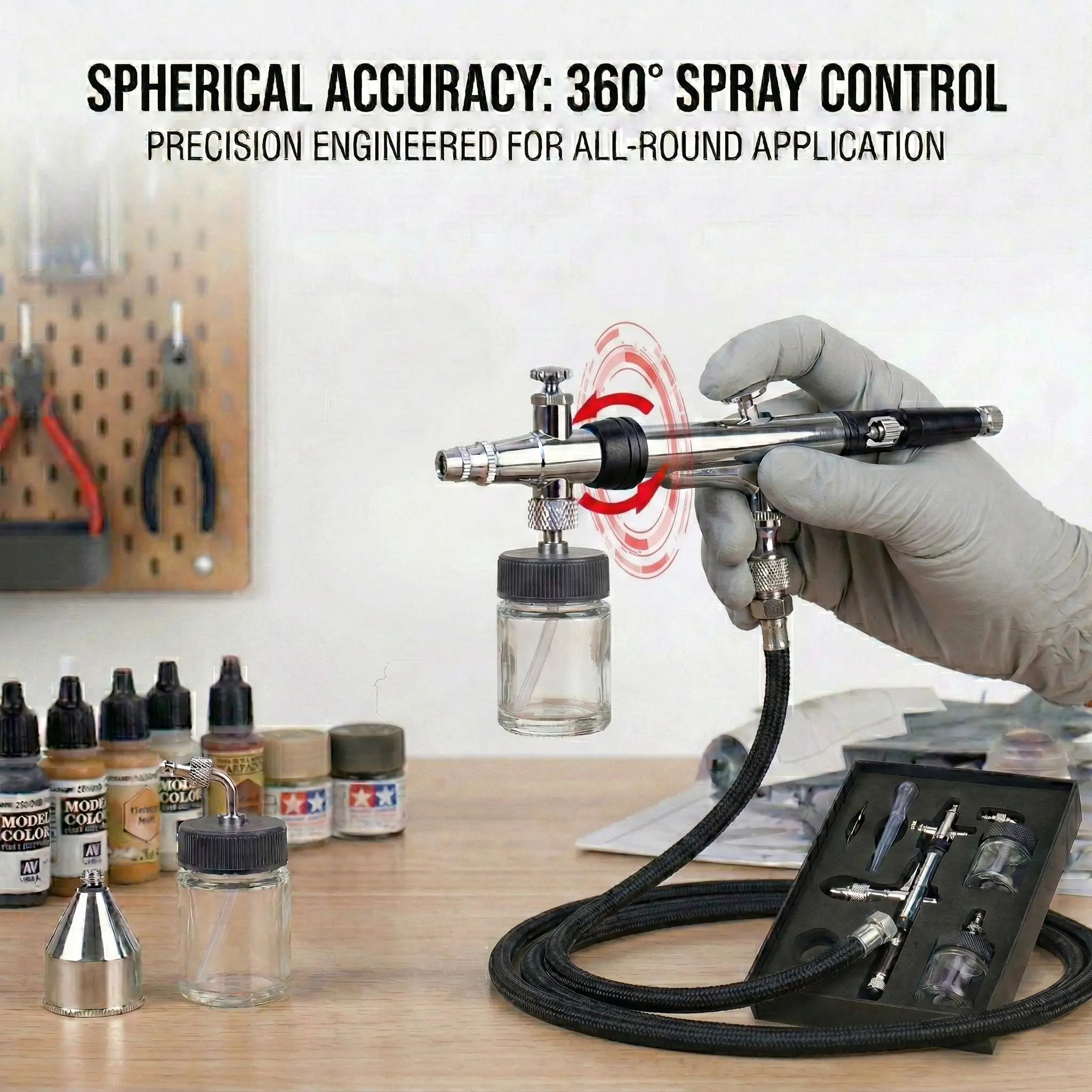 Trending Upgrade! 360° Rotating Airbrush  Game-Changing Head | The Ultimate Painting Tool for Gundam & Models