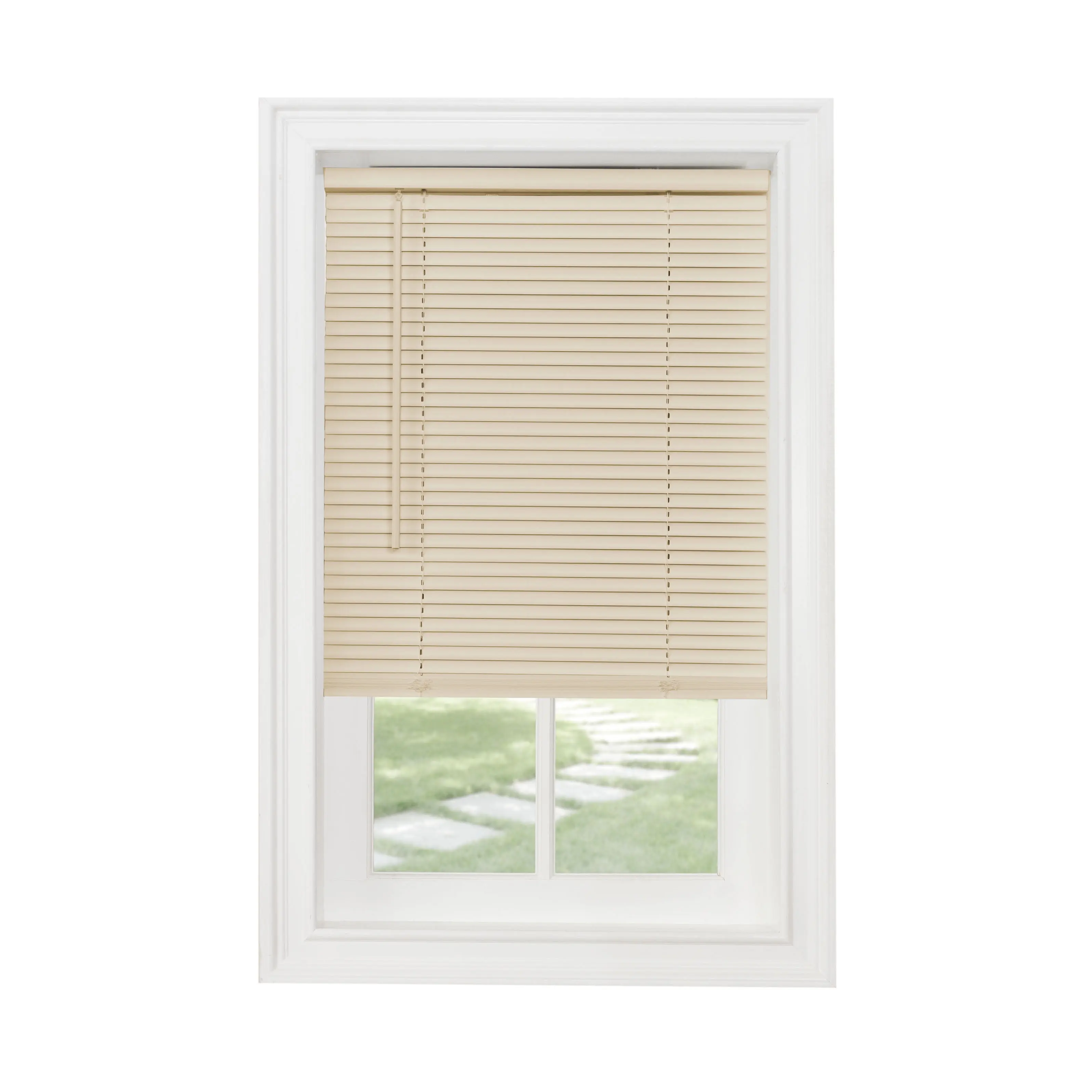 Achim MSG245AL04 Mini Cordless Lift Slatted Vinyl Light Filtering Blinds, 45x64 in, Alabaster, Modern Home Decor, Child Safe, for Indoor Use