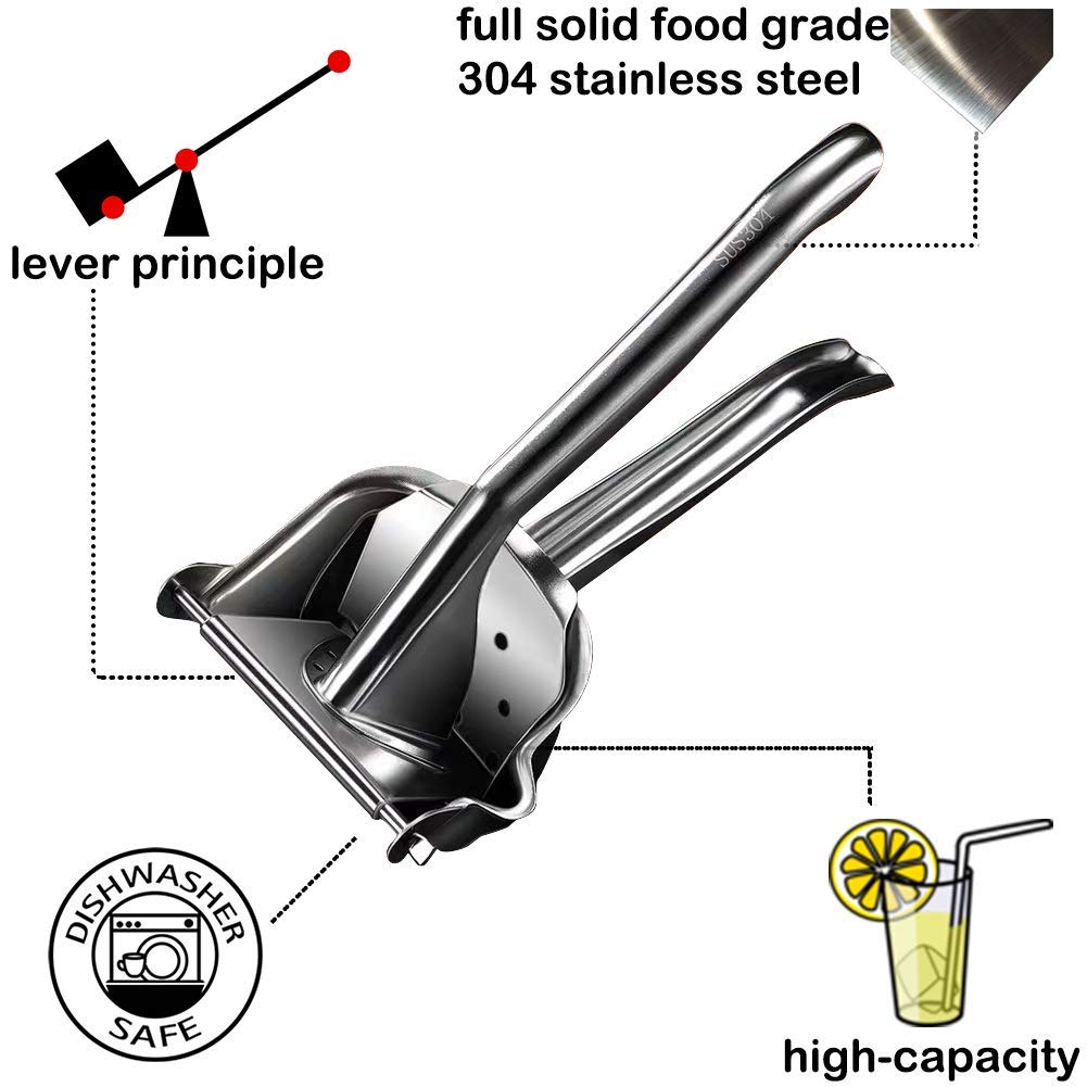Real Stainless Steel Lemon Squeezer Citrus Juicer Hand Press Heavy Duty Manual Squeeze Juice Extractor Maker Orange Lime Grapefruit Presser Real Stainless Steel Lemon Squeezer Citrus Juicer Hand Press Heavy Duty Manual Squeeze Juice Extractor Maker Orange Lime Grapefruit Presser