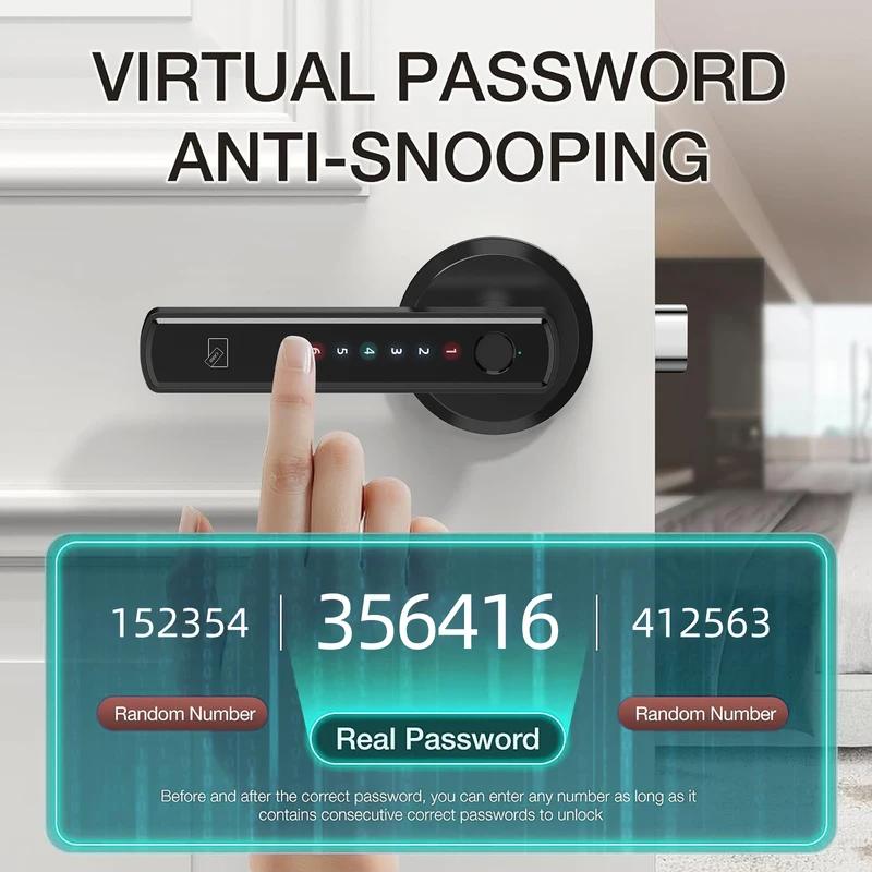 Smart Lock Fingerprint Door Lock with App Control Passcode Unlock Electronic Touchscreen Keypad for Modern Homes and Offices