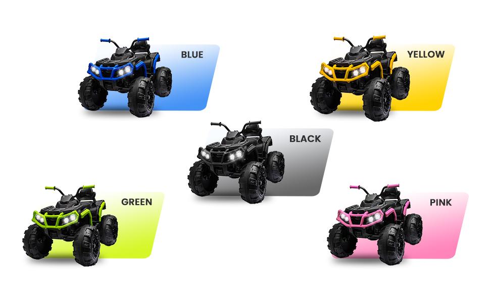 Kids ATV 4 Wheeler, 24V Electric ATV Ride On Toy for Kids 2-7 Years Old, 400W Motor, LED Lights