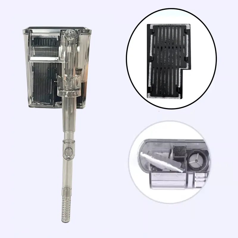 Mini Wall-Mounted Waterfall Pump for Aquarium Oil Skimmer & Rotating Surface Inlet Water Purification & Circulation Quiet Low Power Compact Stylish Made for Small Tanks