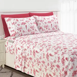 Elegant Comfort 6-Piece Floral and Stripe Pattern Sheet Set - Soft as a Hotel Premium Quality Bedding Elegant Comfort 6-Piece Floral and Stripe Pattern Sheet Set - Soft as a Hotel Premium Quality Bedding