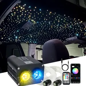 20W Dual Color 1030 Pcs Mixed Fibers Twinkle Star Lights RGBW LED Fiber Optic Star Car Roof Light with APP & RF Control, Luxury Starlight Headliner Kit for Ford Mustang Car Stuff for Men. Car Lighting Accessories Car Interior Lighting