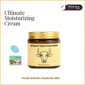 Intensive Repair Tallow Cream with Raw Honey – Deeply Hydrating Grass-Fed Beef Tallow Balm for Dry, Sensitive Skin – Vitamin-Rich Barrier Support for Face & Body body care products