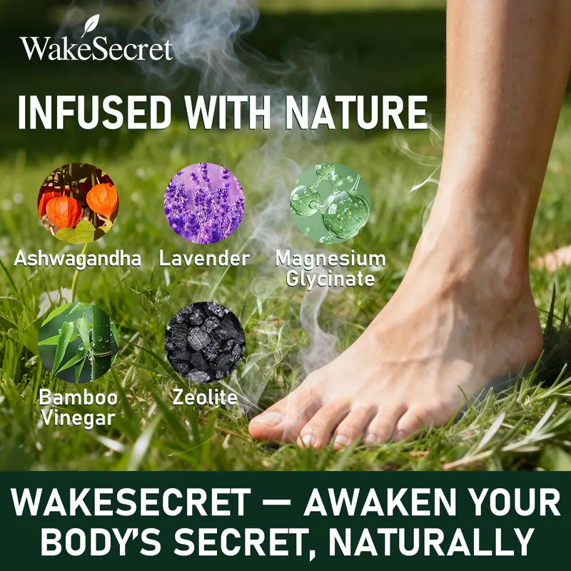 WakeSecret Natural Foot Detox Sheet Patch for Adults - Lavender, Ashwagandha, Magnesium, GABA, Valerian Root - Overnight Warming Care, Stress Relief, Sleep Aid, Soothing, Refreshing, Rebalancing - Beauty & Personal Hand & Foot Care