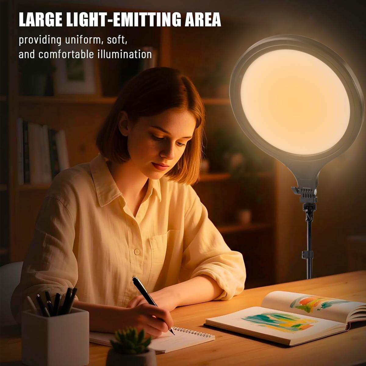 10" Dimmable Ring Light with 63" Telescopic Tripod & Phone Holder– Soft LED Fill Light for Content Creation, Mlogging, Vlogger, TikTok, Makeup Artists, Instagram Reels, Live Streaming & Video Conferencing, Compact USB-Powered Design for Travel#SpringBreak