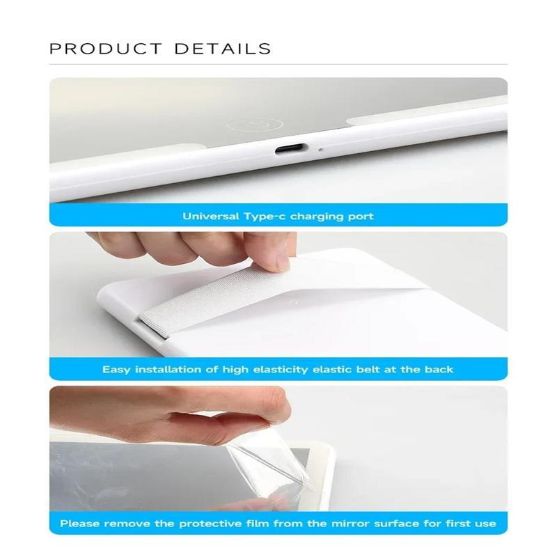 Car LED Makeup Mirror, Rechargeable Car Sun Visor Mirror, Dimmable Touchscreen Auto Vanity Mirror, Vehicle Interior Accessories, Car Accessories, FathersDayGift