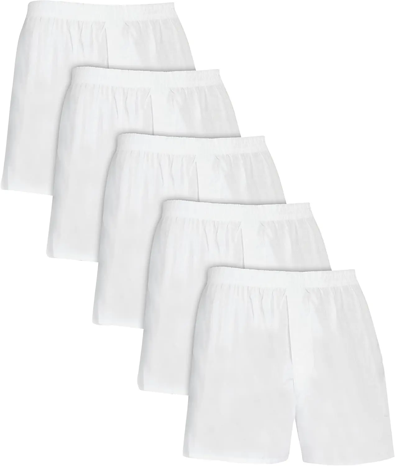 Fruit of the Loom Men's Tag Free Woven Boxer Shorts, Relaxed Fit, Moisture Wicking, Assorted  White
