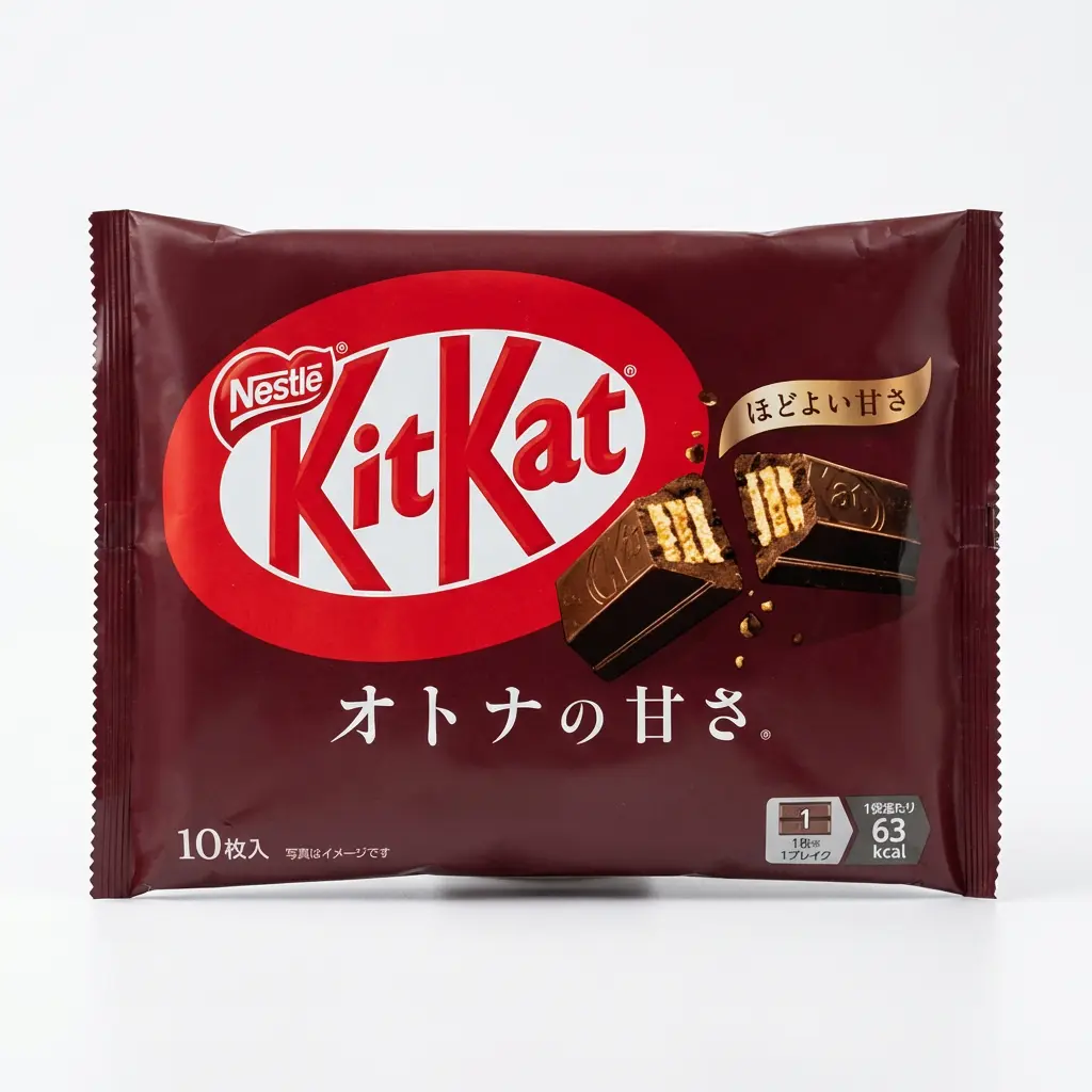 KitKat Dark Chocolate Snack - 10 Pieces Japanese Imported Treat with Rich Intense Cocoa, Crispy Sweet Flavor for Holiday, Birthdays Dessert Needs