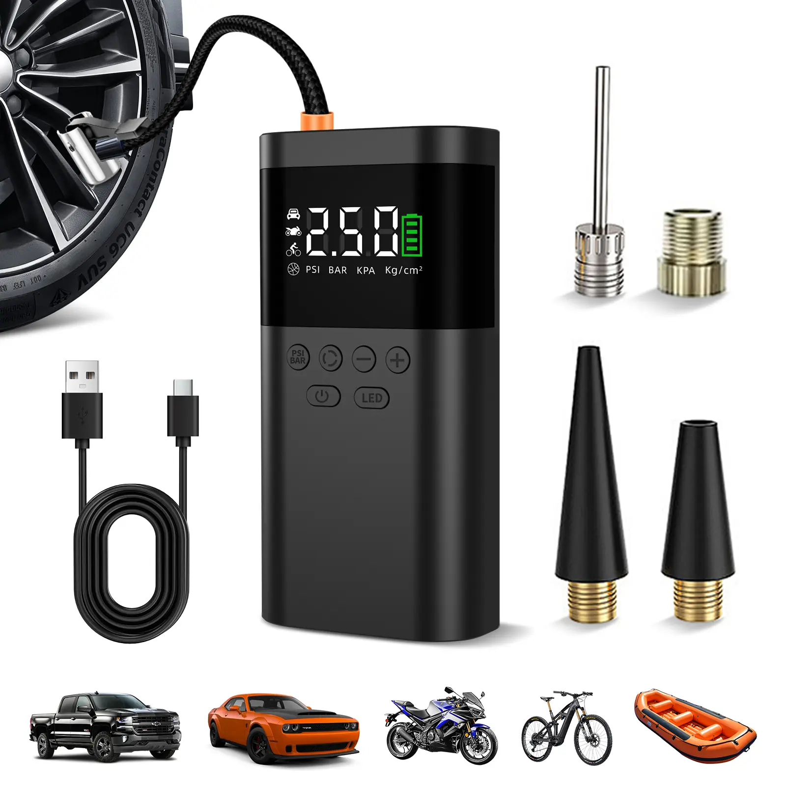 Suitable for automobiles and inflation equipment, wireless tire ...