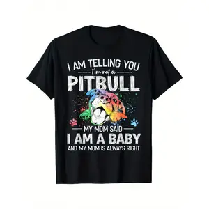 Funny Pitbull Dog Lover T-Shirt - "I'm Not a Pitbull" Graphic, Black Unisex Adult Cotton Tee, Relaxed Fit, Short Sleeve, Machine Washable, Size Small, Pet Owner Apparel |   Humorous Design |   Soft Fabric Casual Oversized