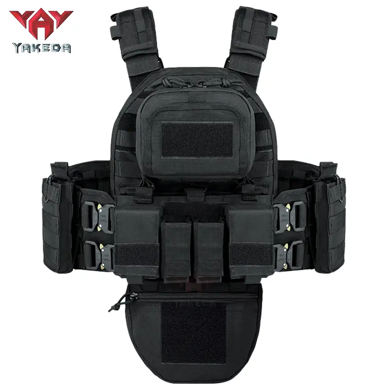 YAKEDA VT-8426 Tactical Training Vest, Tactical Chest Vest with PALS System - Multi-Pocket, Adjustable Straps, Quick-Release Buckle for Hunting