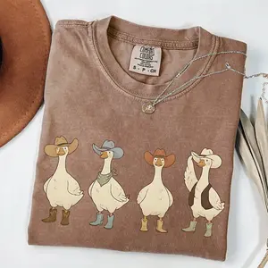 Comfort Colors Western Goose T-shirt Cowboy Graphics, Goose Cowboy Hat, Funny Goose Western Goose Shirt Cute Goose Sublimationwild West