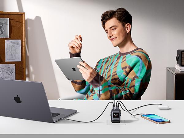 UGREEN Uno 100W/65W/30W/USB C Charger 3/4-Port Robot GaN Fast Charger PPS PD3.0 for iPhone 17 16 15 14 Pro Max, Galaxy S24/S23 Ultra, Fast Charge for Laptop Macbook Air-Black Friday Electronic Charging,TikTokShopBlackFriday ,TikTokShopJumpstartSale